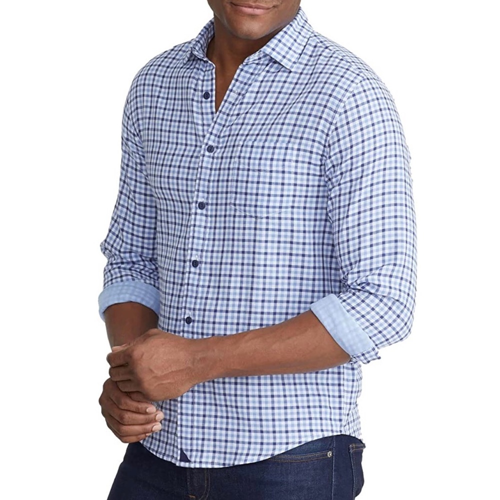 UNTUCKit Double Gauze Soligo Shirt Check Long Sleeve Pocket U28